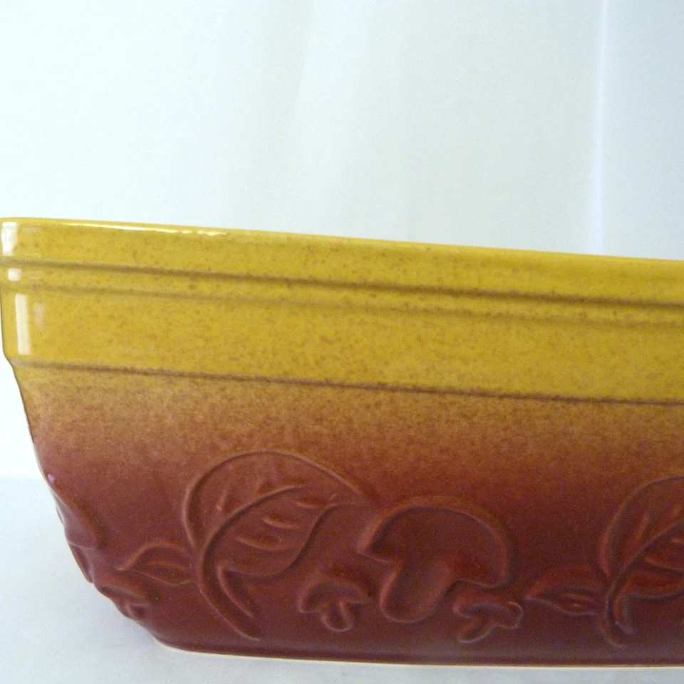 grand moule à gâteaux cake céramique bretagne artisanal ancien rouge jaune - Photo 4/4