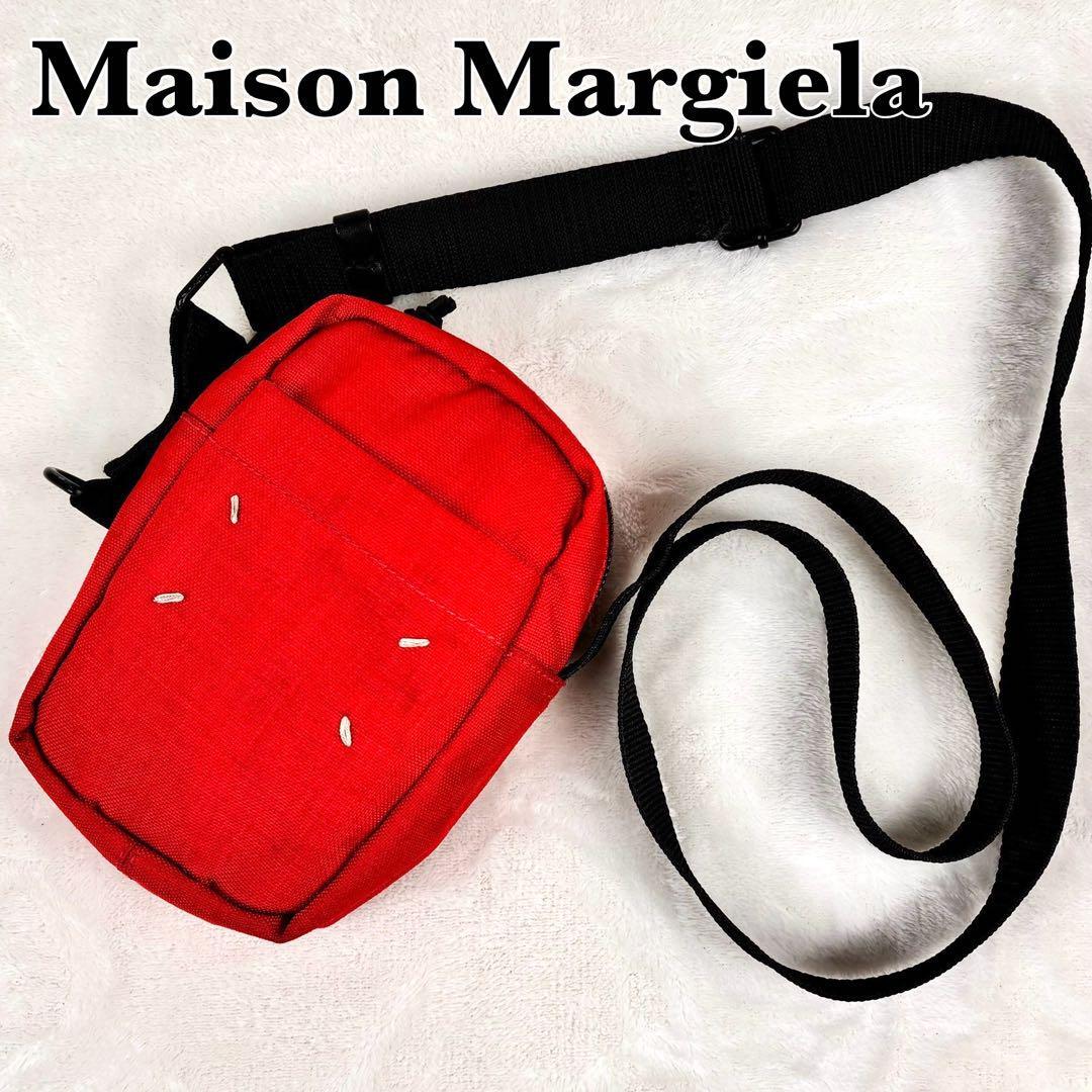 Maison Margiela Mini Camera Bag 4 Stitch Shoulder Canvas Red Women 