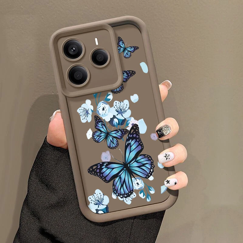 For Xiaomi 14T 13T 13C Redmi Note 14 13 12 11 Pro Silicone Butterfly Case Cover - Image 3 of 4