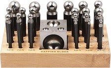 26ps Jewelry Making Metal Forming Dapping Doming Punch Block Set 2.3mm to 25mm