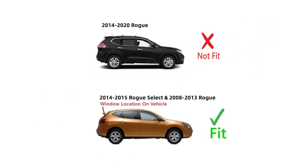 Fits 08-13 Nissan Rogue 14-15 Rogue Select Rear Window Back Glass Heated Foto 4 de 4