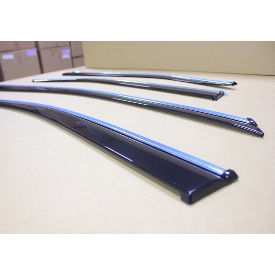 Add-on Window Visor Shade Rain Guard + Chrome Strip FOR Toyota Camry Asia 12-16 Foto 3 de 4
