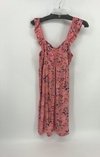 Loft Preowned Womens Sleeveless Coral Floral Lightweight Dress Size 8 Pet NWT