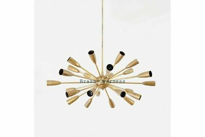 Mid Century 24 Arm Polished Brass Sputnik Chandelier Royal Decorative Gift