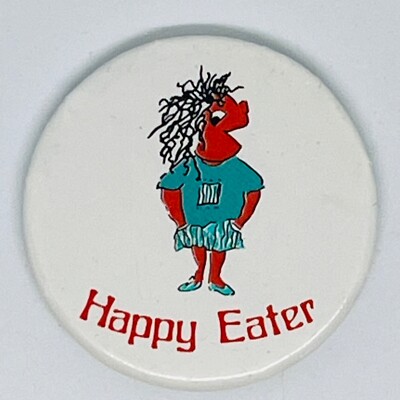 Vintage Happy Eater Pin Badge Restaurant (later Little Chef) Advertising Promo 