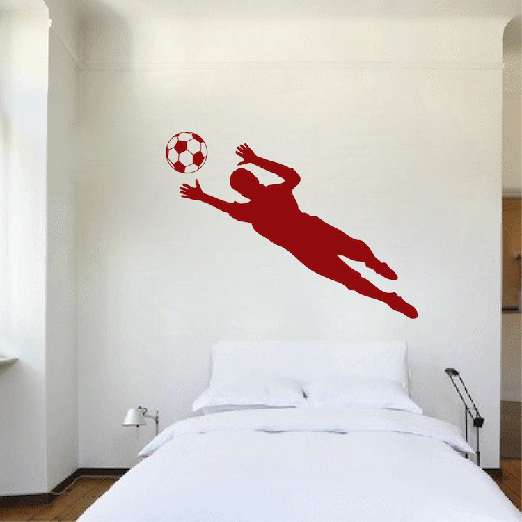 Décal Mural Sportif Soccer Goalie Save - Décoration Chambre Enfant, Facile à Poser Et Retirer
