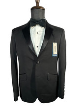 NEW KENNETH COLE Mens Black SLIM STRETCH TUXEDO TUX Jacket Sport Coat Blazer 40S
