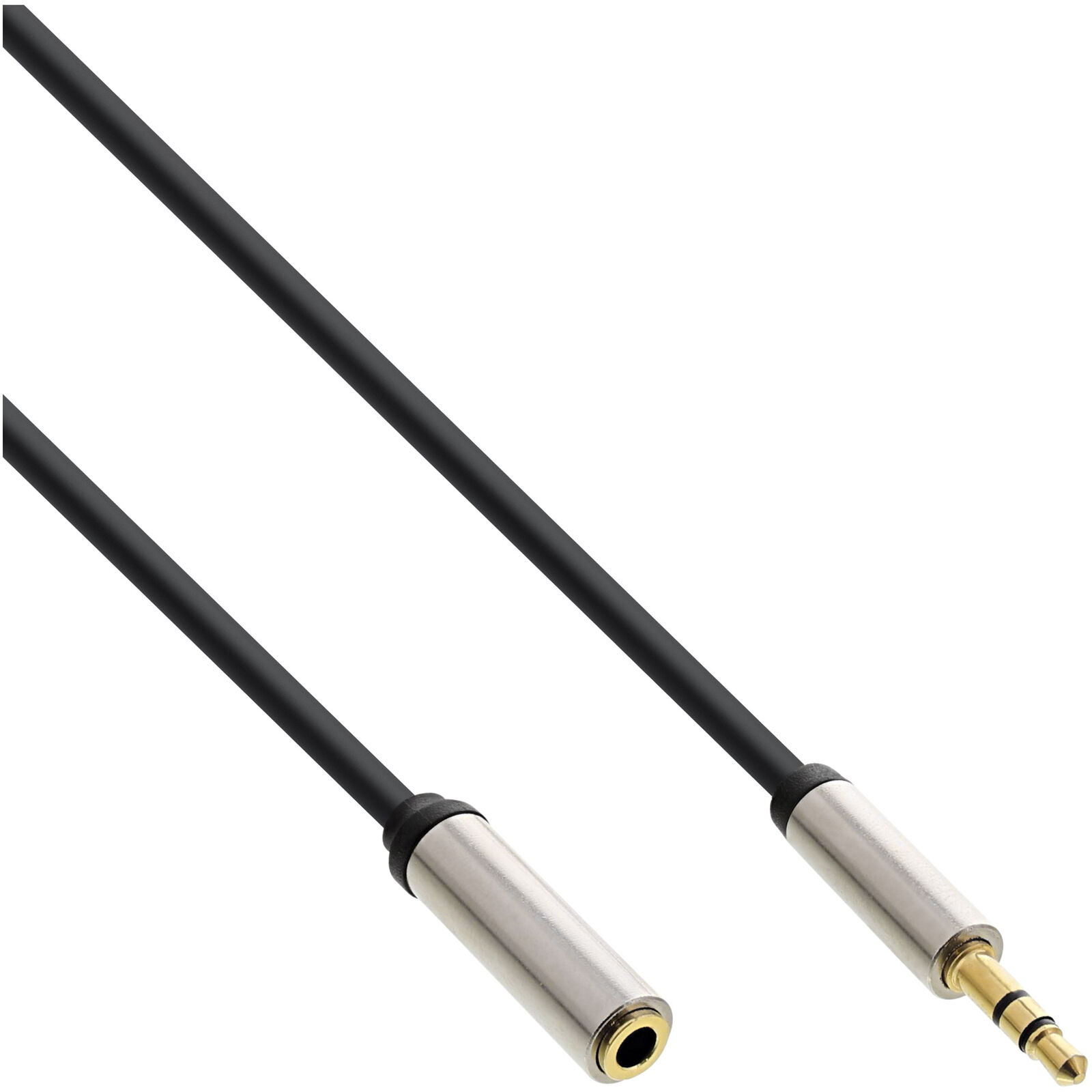 InLine® Slim Audio Kabel Klinke 3,5mm Stecker an Buchse Stereo Verlängerung 50cm