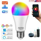 WiFi Smart E27 15W LED Light Bulb RGBW Globe Color Lamp For Alexa Google Home