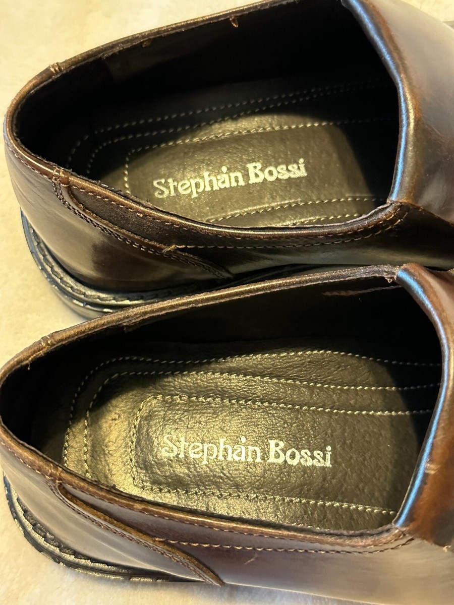STEPHAN BOSSI Leather Brown Mens Slip On Loafers Casual  display picture 1