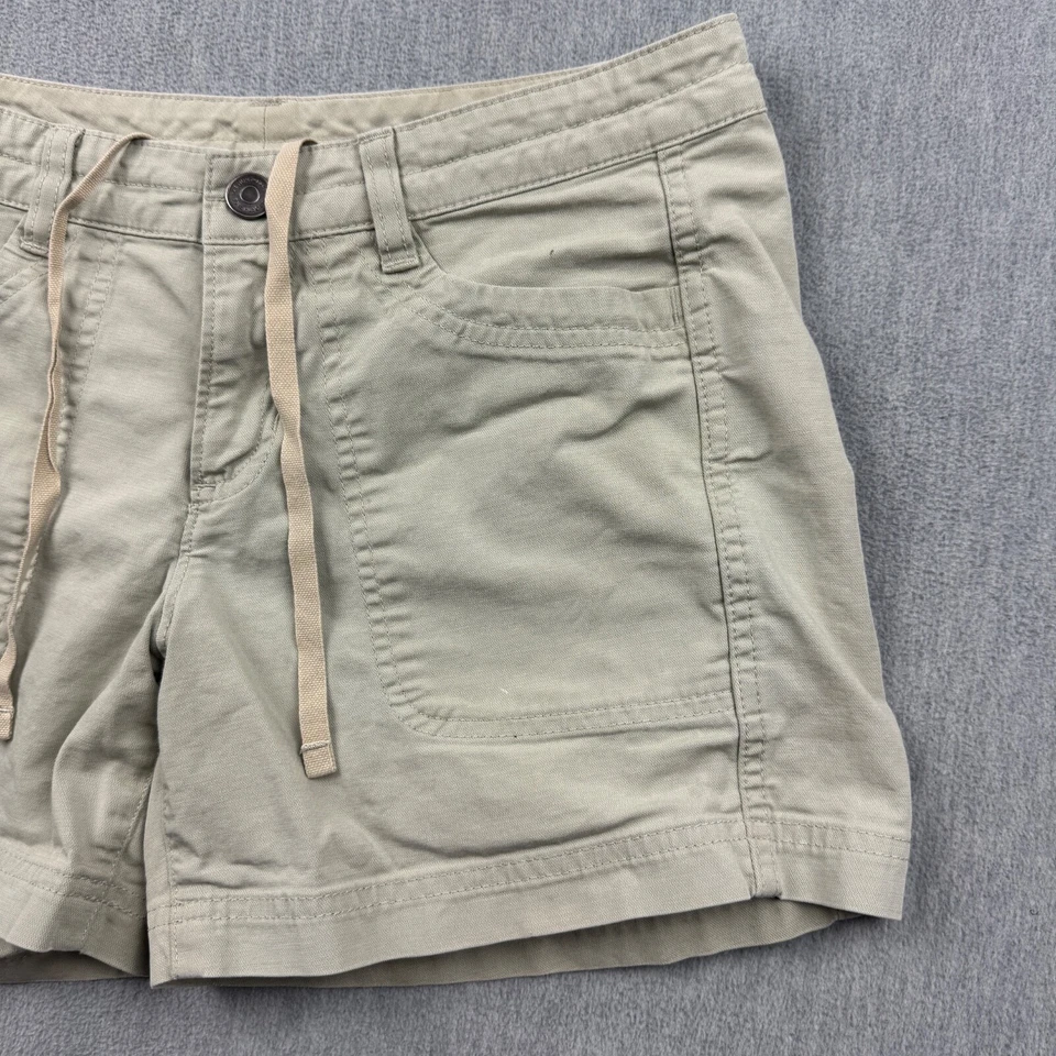 Pantalones Cortos The North Face Mujer 4 Beige Caqui Algodón Cordón Senderismo Aire Libre Foto 2 de 4