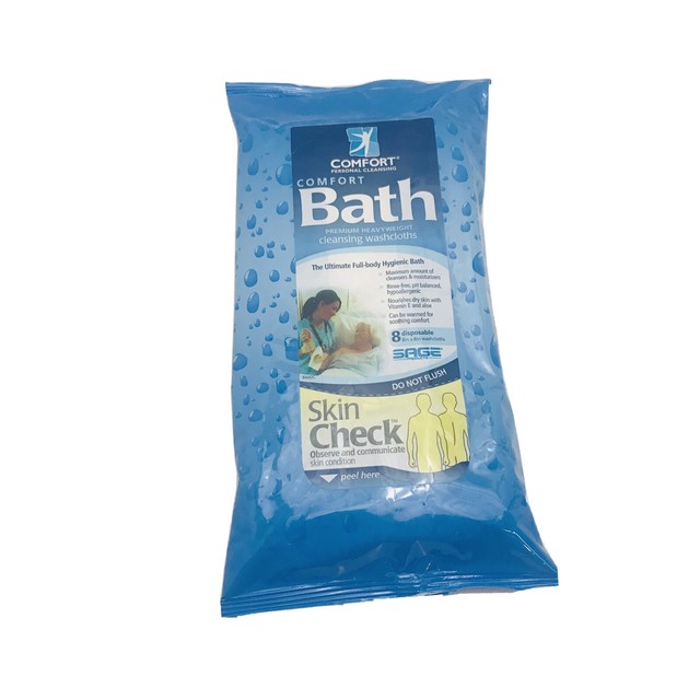 Sage Comfort Bath Premium Heavyweight Cleansing Washcloths Disposable