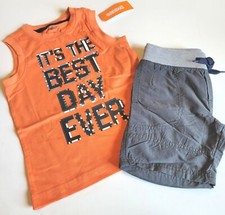Gymboree Boys 7 Hop n Roll Best Day Ever Tee Gray Shorts Set NWT 2015