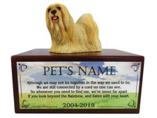 Conversation Concepts Blond Lhasa Apso with Beyond The Rainbow Poem Urn
