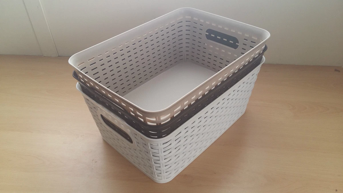 Rattan Large Style Storage Basket Assorted Colours Beige Brown White Cheap!