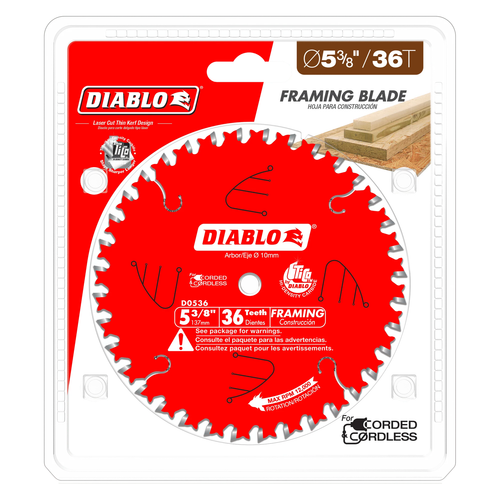 Diablo D0536X 5-3/8 Zoll x 36 Zähne Finish Trim Sägeblatt, neu - Bild 2 von 2