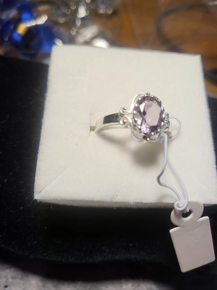ANELLO ARGENTO 925 donna solitario rosa di francia Mis. 16 Peso 3,3 Gr. - Immagine 3 di 4