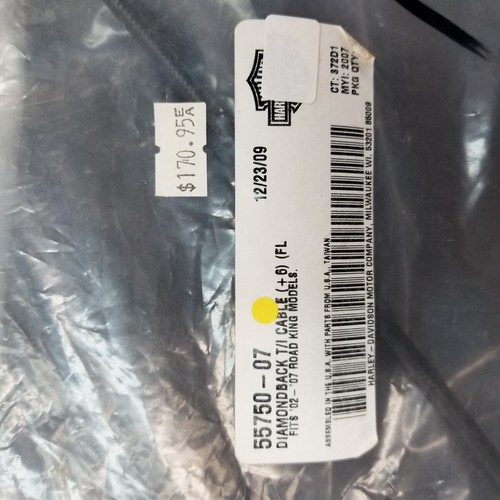 HARLEY-DAVIDSON® DIAMONDBACK THROTTLE / IDLE CABLES (+6") OEM, NEW, #55750-07 - Picture 3 of 4