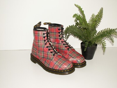 Martens 1460 Tartan Stewart leather boots uk eu 42 us (d944 - Main Image