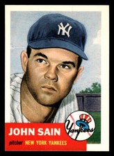 1991 Topps Archives 1953 #119 John Sain Bio uses white text