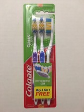 NEW 3 Pack Colgate Classic Clean Soft Toothbrush
