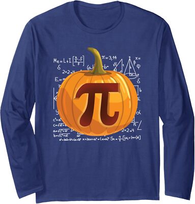 Pumpkin Pie Math Funny Halloween Thanksgiving Pi Day Long Sleeve Tshirt