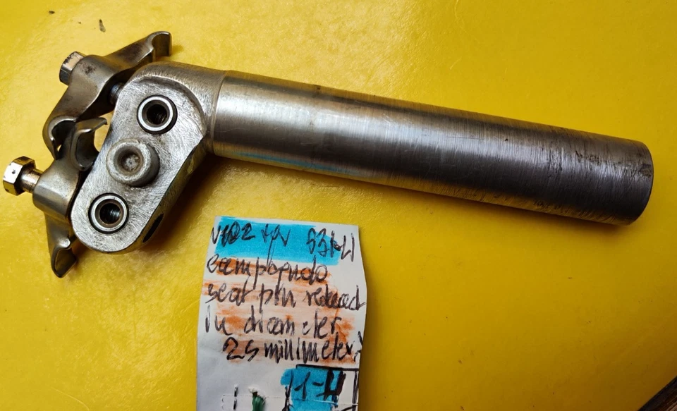 PIN ASIENTO CAMPAGNOLO REDUCIDO EN DIÁMETRO A 25 mm REGGISELLA BICI VINTAGE Foto 2 de 4