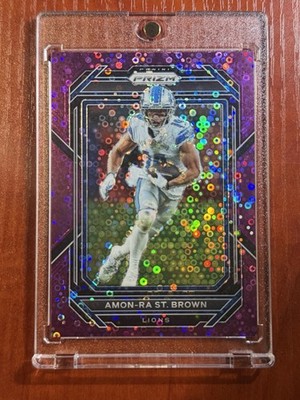 2022 Prizm Amon-Ra St Brown Purple No Huddle SSP /35 #98 - Detroit Lions (FOTP)