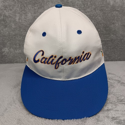 #ad VTG Karol Western Corp California Hat Cap White Blue Snap Back Palm Trees $16.76