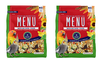 Vitamin Fortified Bird Food for Cockatiels Lovebirds Small Conures 4 lb 2 Pack