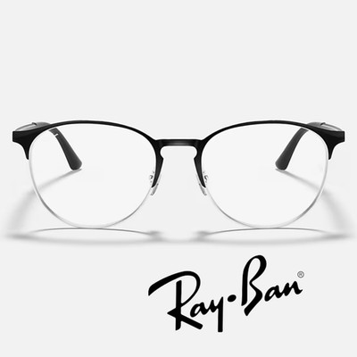 RayBan RB6375 Eyeglasses - Polished Black On Silver 2861 - NEW