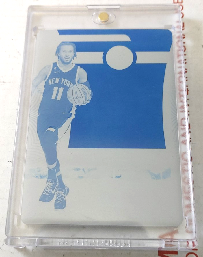 2023-24 Panini National Treasures Jalen Brunson Logoman Cyan Plate