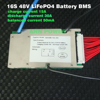 16S 30A 48V BMS LiFePO4 Zellen Akku ANN symmetrisch E-Bike UK Verkäufer UK Lager