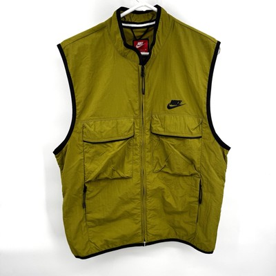 Nike Tech Woven Green Pockets FZ Utility Wind Vest Men's M FZ0748-307