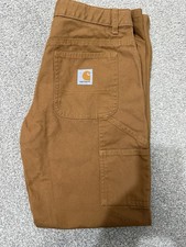 Carhartt Boys Brown 100 Cotton Canvas Utility Carpenter Pants Sz 12
