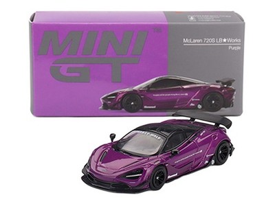 MCLAREN 720S LB-WORKS PURPLE 1/64 DIECAST MODEL CAR BY MINI GT
