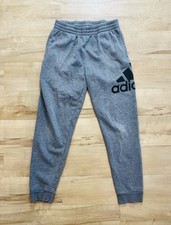 Adidas BOYS Sweatpants Logo Joggers Grey Heather Black XL 18/20