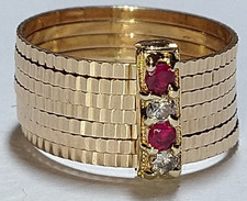 Solid 14k gold 7- band ring 4.93 grams