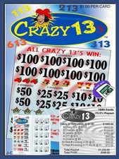 CRAZY 13s (1680-5W) Single game, pull tabs