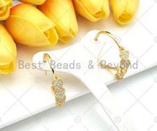 CZ Heart Hoop Earrings, Sku LD83