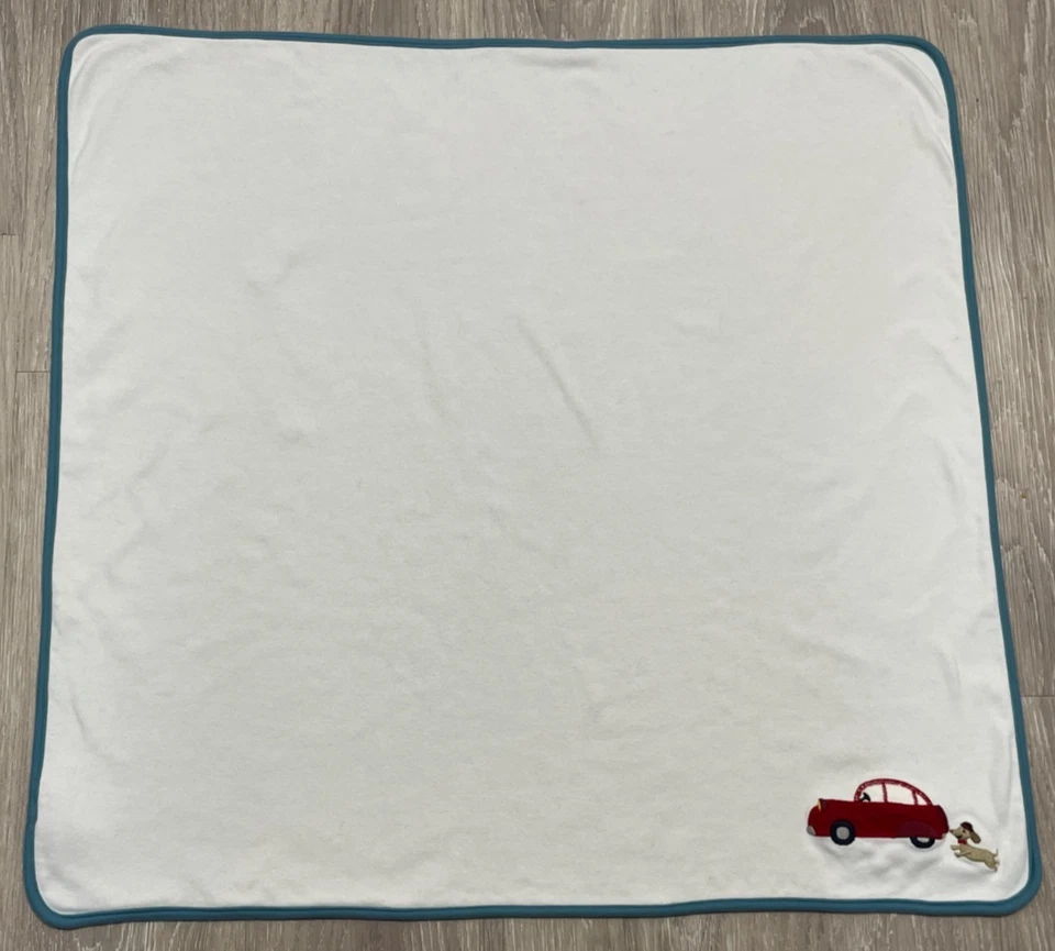 Gymboree Cuna Bebé Dachshund Conducción Coche Manta Reversible Azul Blanco 2013 Foto 2 de 4