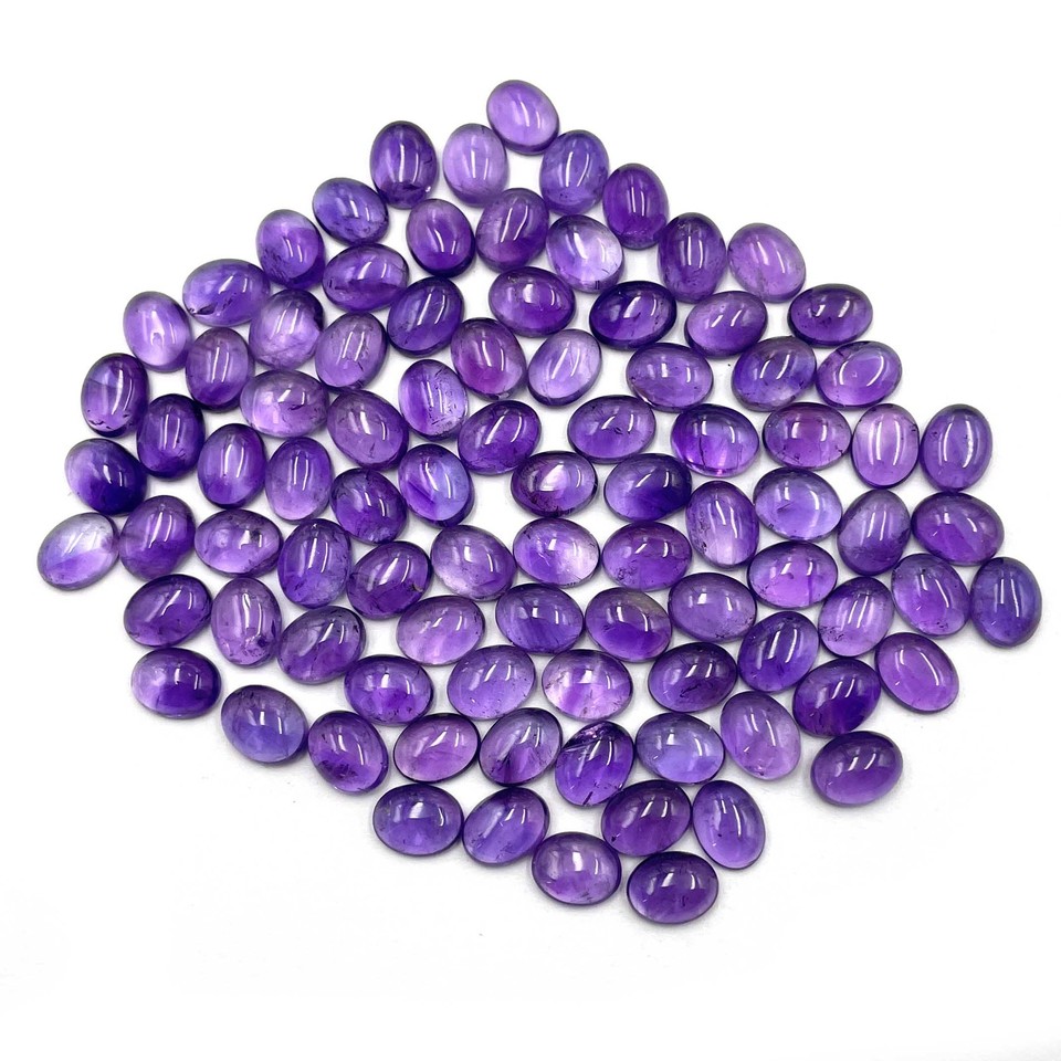 Cabochon Améthyste Trapiche Naturel 50 Carats - 32x23 Mm - Neuf Avec étiquette