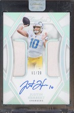Justin Herbert 2024 Panini Flawless #DPA-JHT Chargers Dual Patch AUTO 1/20