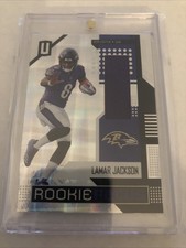 Lamar Jackson 2018 Panini Unparalleled Rookie Focus Jersey Patch #RF-LJ RC card. rookie card picture