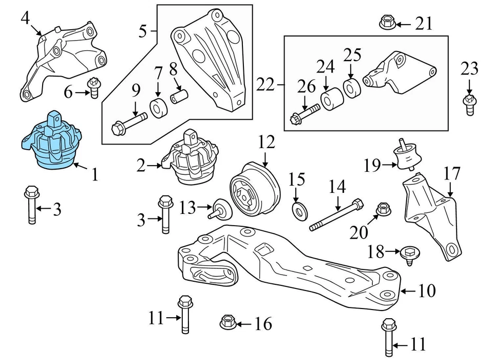 2013-2015 BMW 740LI XDRIVE 3.0L - LEFT Engine / Motor Mount 6777375 - Image 4 of 4