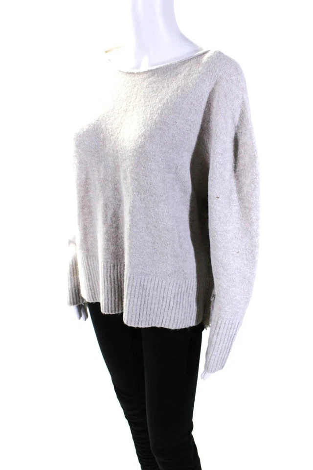 Suéter Pullover Line Mujer Tejido Ajustado Calce Relajado Flecos Laterales Beige Talla M Foto 2 de 4