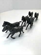 1950s REL Plastics Wagon / Draft Work Horses in Harness  for 54mm Series