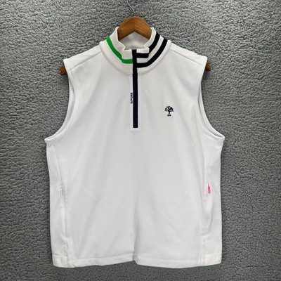 G/FORE Double Knit Pique Golf Vest 1/4 Zip White Men's Size Large