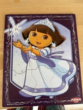 Dora The Explorer Princess 9 Piece Wood Puzzle Playskool Hasbro 2008 Snowflakes