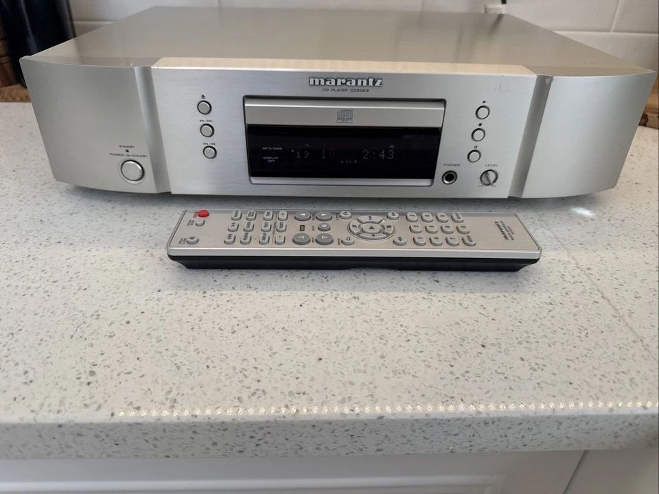 Marantz CD5003 CD Player Cirrus Logic CS4392 DAC Silver Remote Hifi - SERVICED - Image 3 of 4